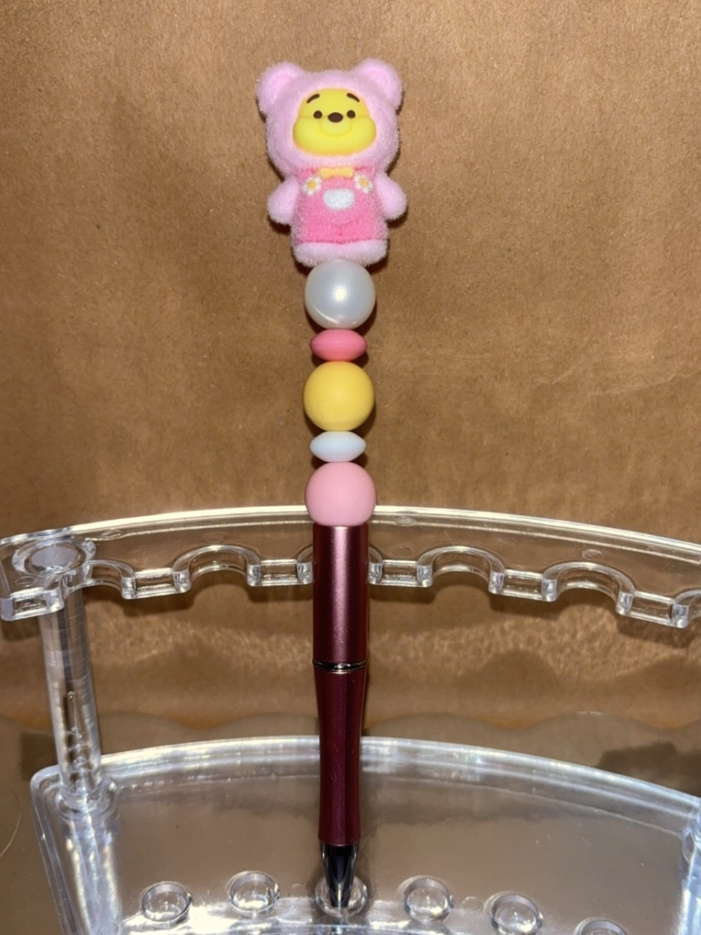 Pink Winnie beaded Pen